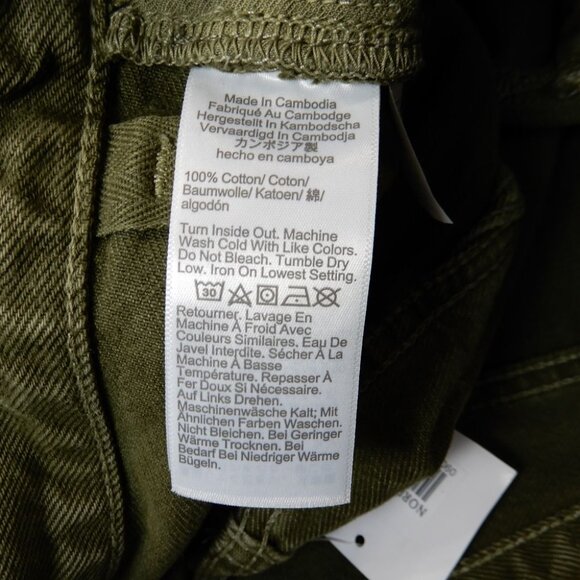 Madewell Darted Barrel Leg JEANS Size 25 Kale Green Denim Raw Hem NEW $148 - Picture 12 of 13